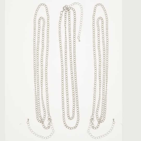 Rhodium Curb Chain Necklaces By Bead Landing™